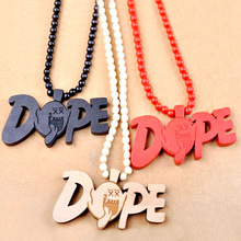 Original New Hip Hop Wood Dope Maxi Necklace Men Rock Style Long Beads Chain Wooden Pendant Necklace Women Jewelry Gifts 2024 - buy cheap