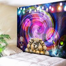 Açúcar Crânio Psicodélico Íris Turbilhão Galaxy Parede Tapeçaria Pendurado Luzes de Parede Floresta Art Tapeçarias Hippie Chic Home Decor 2024 - compre barato