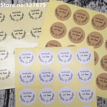 160pcs 2.5cm 1 inch "Handmade with Love" Stickers Seals Scrapbook DIY Craft Labels Round Scrapbooking Paper Labels Seal Sticker 2024 - buy cheap