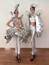 Science and technology clothing future robot costume stage catwalk show costume stage dance Men nightclub dj Cosplay Costumes 2024 - buy cheap