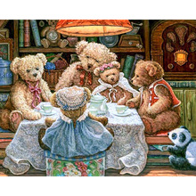 5D DIY Full Square/round Diamond Painting Teddy bear family Embroidery Cross Stitch Rhinestone Mosaic  Home Decor 2024 - buy cheap