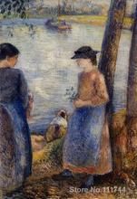 Copy paintings of famous artist By the Water Camille Pissarro artwork High Quality Handmade 2024 - buy cheap