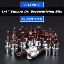 Screwdriver Bits Socket 1/4" Square Drive Pozi Torx Security Bit Socket Bronze-colored 2024 - buy cheap