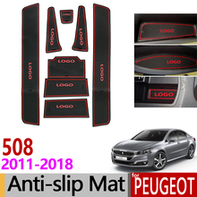 Anti-Slip Gate Slot Mat Rubber Coaster for Peugeot 508 508sw 508RXH 2011 2012 2013 2014 2015 2016 2017 2018 Accessories Stickers 2024 - buy cheap