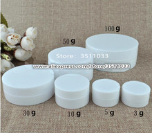 Pack of 50 Pieces 50G 50ML White Plastic Jar Concaved Bottom Plasitc Whole White Cosmetic Cream Bottle Empty Packing Container 2024 - buy cheap