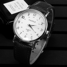 Top Brand Men's Watch Women YAZOLE Fashion Casual Watches Leather Wrist Watch Clock Lovers Relogio Masculino Erkek Kol Saati 2024 - buy cheap