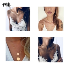 AliExpress New Bohemian Star Pendant Necklace Exquisite round women's long necklace drop shipping 2024 - buy cheap