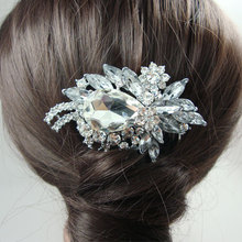 Bridal Hair accessories Wedding Hair Comb Bridal Rhinestone Crystal Flower Hair Comb Bridesmaid Jewelry 2024 - buy cheap