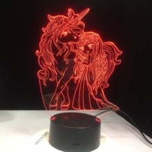 Unicorn with Girl 7 Colors Changing Night Light Collectible 3D Led Table Desk Lamp Cartoon Figure Children Bedside Lampen Lamp 2024 - buy cheap