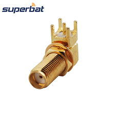 Superbat SMA thru hole Bulkhead Jack Right Angle PCB Mount with 14 Thread Long Version RF Coaxial Connector 2024 - buy cheap