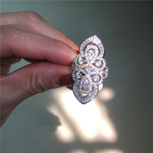 Vecalon-Anillo de Plata de Ley 925 con zirconia cúbica, anillo de compromiso hecho a mano, para mujeres 2024 - compra barato