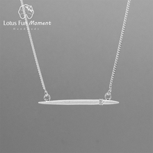 Lotus Fun Moment Real 925 Sterling Silver Fashion Jewelry Minimalist Style Necklace Horizontal Needle Pendant Necklace for Women 2024 - buy cheap