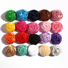 Faixa de rosas de cetim com 20 cores, artesanal, feita à mão, sólida, artificial, para crianças, faixa de cabeça, 5cm 2024 - compre barato