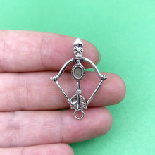 10pcs charm delicate bow and arrow alloy pendant 34*23mm vintage Tibetan silver DIY making pendant, fashion pendant alloy. 2024 - buy cheap