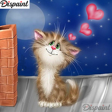 Dispaint Full cuadrado/redondo taladro 5D DIY pintura de diamante "Casa de gato de dibujos animados" bordado punto de cruz 3D hogar Decoración regalo A10683 2024 - compra barato