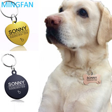 MINGFAN cat Dog pet collar decore Anti perda label gravura nome tag coleira do animal de estimação ID tag acessórios do telefone de aço inoxidável z999 2024 - compre barato