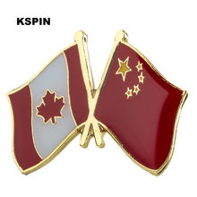 Prendedores de solapa de la amistad de Canadá y China Pins de solapa de banderas bandera del país insignia bandera insignia broche KS2218 2024 - compra barato