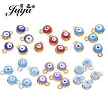 JUYA 25pcs/lot 7mm Trendy Evil Eyes Beads Alloy Charms For Bracelet Necklace Diy Jewelry Making Accessories Handmade Findings 2024 - buy cheap