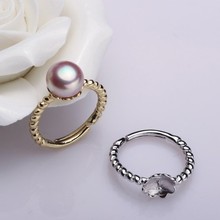 2 color Pearl Ring Mountings Ring Findings Adjustable Ring Jewelry Parts Fittings Charm Accessories Silver Jewellery 2024 - buy cheap