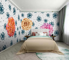 Papel de parede decorativo pintado à mão flores para quarto de criança fundo parede 2024 - compre barato