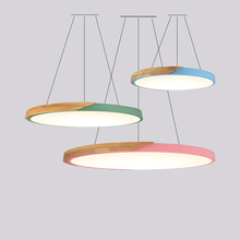 Lampen LEVOU Ferro Madeira Acrílico Multicolor Rodada Luminária de Suspensão Lustre Luzes Pingente. Pingente Lâmpada. luz Pingente Para Foyer 2024 - compre barato