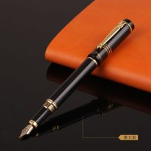 Caneta tinteiro de metal asas, alta qualidade, preto, luxo, material de papelaria de escritório, caligrafia, canetas de tinta para presente de negócios 2024 - compre barato