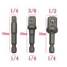3Pcs Chrome Vanadium Steel Hex Shank Socket Adapter Bit Wrench Electric Screwdriver Extension Drill Bit Set 1/4 3/8 1/2 2024 - buy cheap