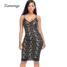 Ziamonga Bandage Dresses Party Women New Elegant Sleeveless Floral Lace Dress Black White Blue Women Bodycon Dress Summer 2018 2024 - купить недорого