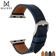 Ремешок кожаный для Apple Watch band 44 мм 40 мм 42 мм 38 мм Series SE 6 5 4 3 2 iWatch 2024 - купить недорого