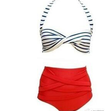 Women's Sexy High Waist Halter Cross bathing Beachwear Two-Piece Suits Biquini Swimsuits Tankini Bikini Sets swimwear 2018 2024 - buy cheap