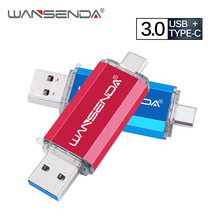 Флеш-накопитель WANSENDA OTG USB 3,0, флешка для мобильных телефонов и ПК Type-C, 512 ГБ, 256 ГБ, 128 ГБ, 64 ГБ, 32 ГБ, высокоскоростной Usb-накопитель 2024 - купить недорого