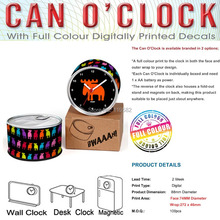 Full Printing OEM Design Can Clocks Deer Design For New Year Cheap Fridge Wall Clocks, Desk Table Clocks,2pcs/Lot Free Shipping 2024 - buy cheap