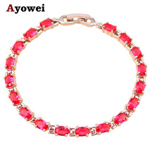 Crystal Jewelry AAA Zircon & Rose Crystal Charm Bracelets Silver Health Nickel & Lead free Fashion jewelry TBS722A 2024 - buy cheap
