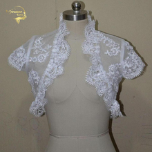 2021 New Design Tulle With Applique Bridal Dress Jacket Wedding Accessories Lace Wedding Bolero Bridal Jacket Women Wrap Boleros 2024 - buy cheap