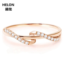 Женское кольцо из розового золота 14 к, обручальное кольцо с бриллиантами, юбилейное кольцо, подарок на день рождения 2024 - купить недорого