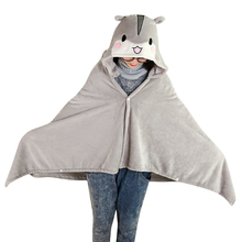 Gray Color Style Lovely Hamster Plush Blanket Cloak Anime Soft Hoodie Pajamas Animal Blanket Warm Cloak Kids Birthday Gift 2024 - buy cheap