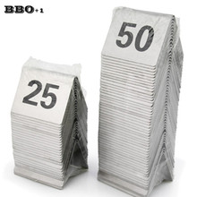 25pcs/ 50pcs Stainless Steel Tent Table Number Cards Restaurant Cafe Bar Seating Table Numbers Wedding Birthday Party Supplies 2024 - buy cheap
