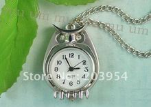 Free shipping,hot sale,wholesale,10pcs/lot New Steel necklace Chain Pendant quartz mini owl Pocket Watch for man womens WP200 2024 - buy cheap