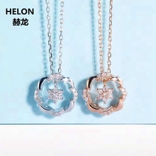 0.1ct SI/H Natural Diamonds Pendant Solid 14k White Gold Women Pendant Fine Jewelry No Necklace 2024 - buy cheap