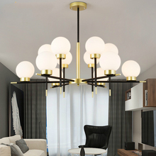 Modern glass ball LED chandelier living room pendant lamp bedroom fixtures restaurant suspended lights Iron hanging lighting 2024 - buy cheap