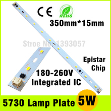 Wholesale 180-260V LED Tube Plate 5W SMD 5730 Epistar Chip Cold White/Warm White 220v Lamp Panel Free Shipping 2024 - buy cheap