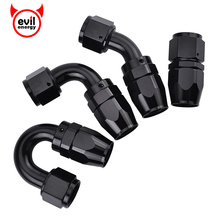 evil energy AN6 Straight 45 90 180 Drgree Oil Fuel Swivel Hose End Fitting Oil Hose End Adaptor Kit Black 2024 - buy cheap