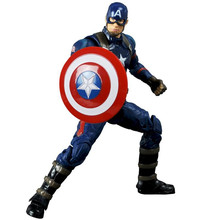 Figuras de acción de Marvel para niños, 15CM, Capitán América, 3 vengadores de la guerra Civil, juguetes móviles de PVC, modelos coleccionables de cumpleaños 2024 - compra barato