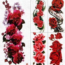 Fake Large Flower Rose Temporary Tattoos Flora Sticker Body Art Arm Waterproof Tattoo Paper For Women Girls Sexy Tatoos Legs 2024 - buy cheap