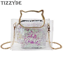 Sac Transparent Femme Clear Purse Women Messenger Bags 2019 New Fashion Chain Sequins Laser Jelly Luxury Shoulder Bag WWJ341 2024 - buy cheap