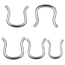 1PC 316l Surgical Steel Curved U-Shaped Open Nose Retainer Hoop Piercing Ear Septum Hanger Rings Body Piercing Jewelry 2024 - buy cheap