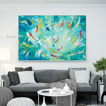 handpainted Abstract Oil Painting Fish Canvas art picture  Wall Mural art paitnings landscape oil painting wall canvas picture 2024 - buy cheap