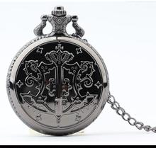 New Fashion Black Kuroshitsuji Black Butler Quartz Pocket Watch Analog Pendant Necklace Men Women Watches Gift luminous Watch 2024 - buy cheap