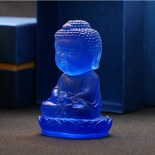 Высококачественная стеклянная скульптура татхагата Будда, скульптура, ремесло, подарок, фэн-шуй, домашний декор, религиозная статуя Будды, декоративные поделки 2024 - купить недорого