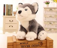 cute plush sitting husky toy high quality sitting gray dog doll gift about 20cm 2024 - buy cheap